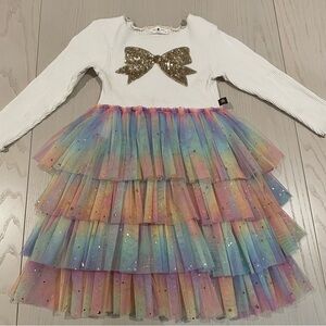 Petite Hailey Bow Layered Tutu Dress